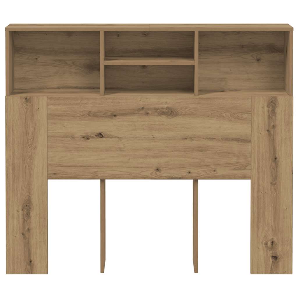 vidaXL Bett-Kopfteil mit Ablagen Artisan-Eiche 120x19x103,5 cm