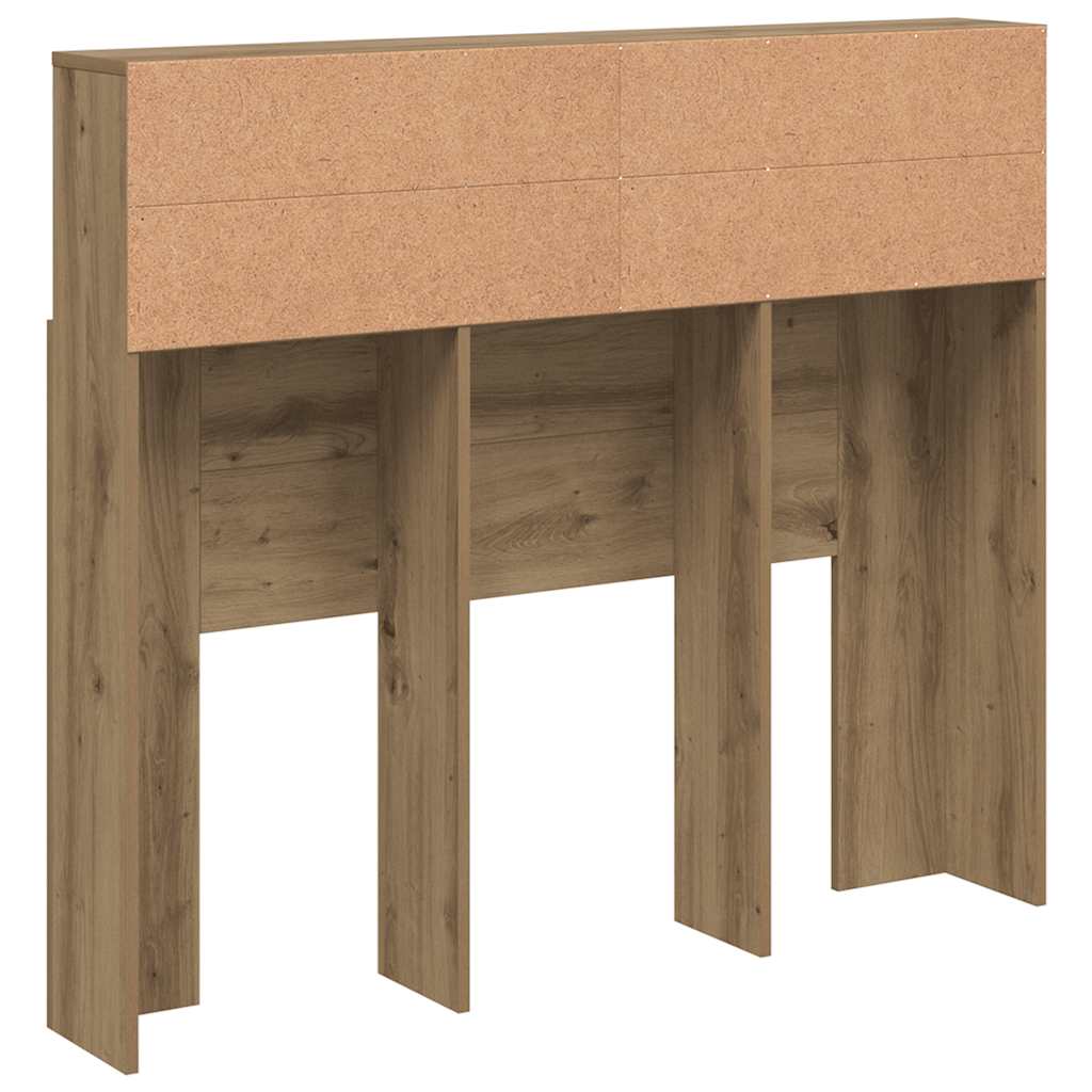 vidaXL Bett-Kopfteil mit Ablagen Artisan-Eiche 120x19x103,5 cm