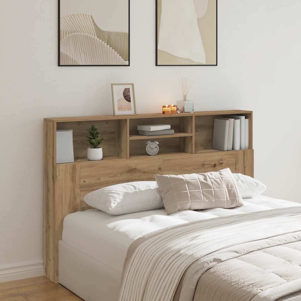 vidaXL Kopfteil mit Stauraum Artisan-Eiche 160x19x103,5 cm
