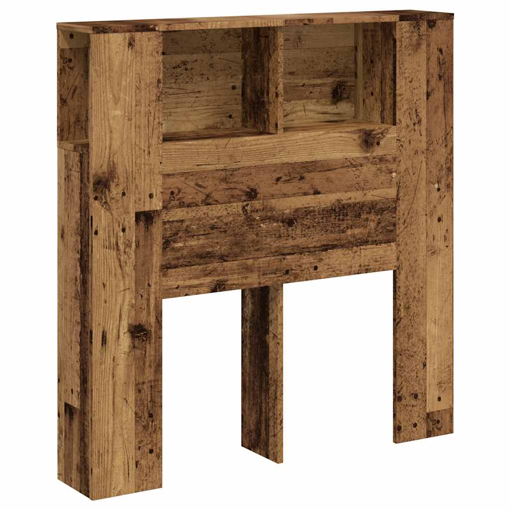 vidaXL Kopfteil mit Ablagen Altholz-Optik 100x18,5x102,5cm Holzwerkstoff
