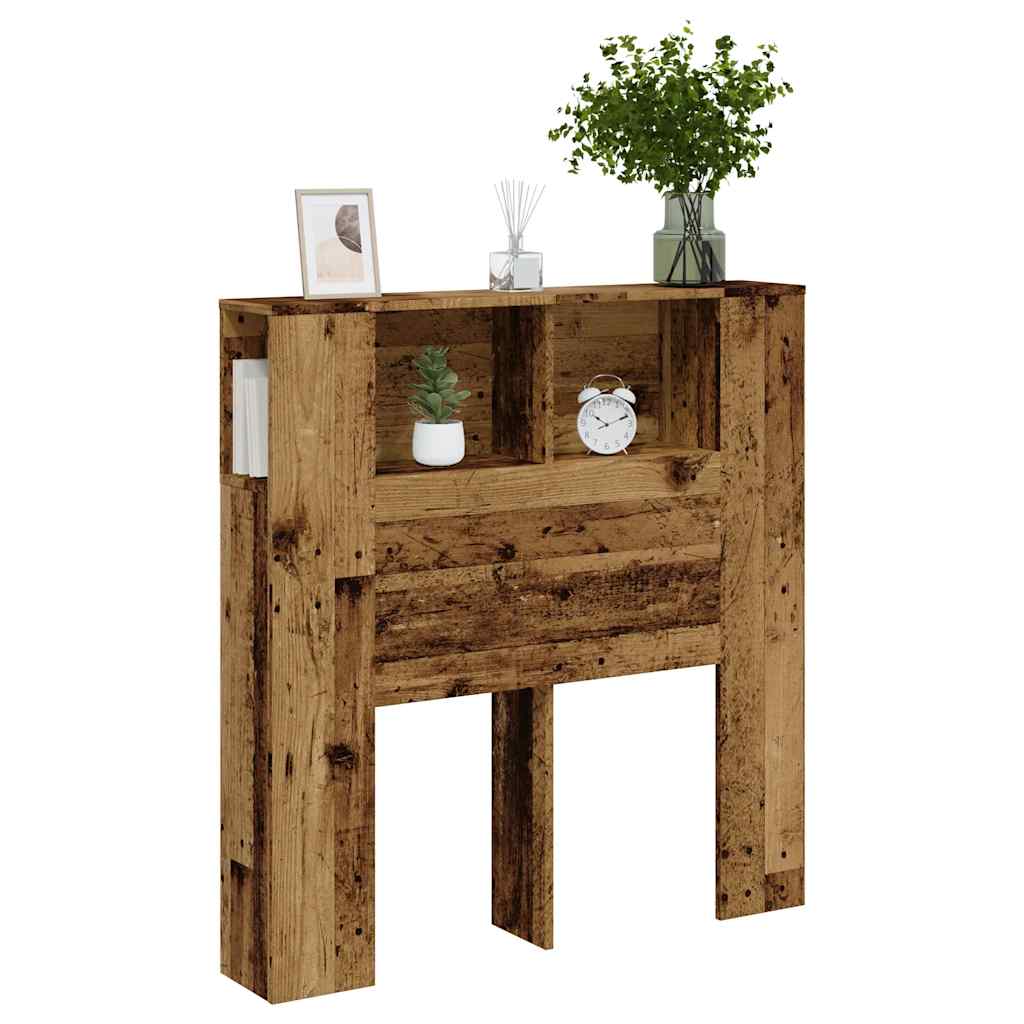 vidaXL Kopfteil mit Ablagen Altholz-Optik 100x18,5x102,5cm Holzwerkstoff