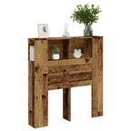 vidaXL Kopfteil mit Ablagen Altholz-Optik 100x18,5x102,5cm Holzwerkstoff