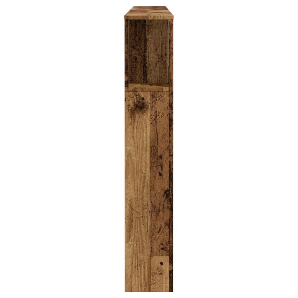 vidaXL Kopfteil mit Ablagen Altholz-Optik 180x18,5x102,5 cm