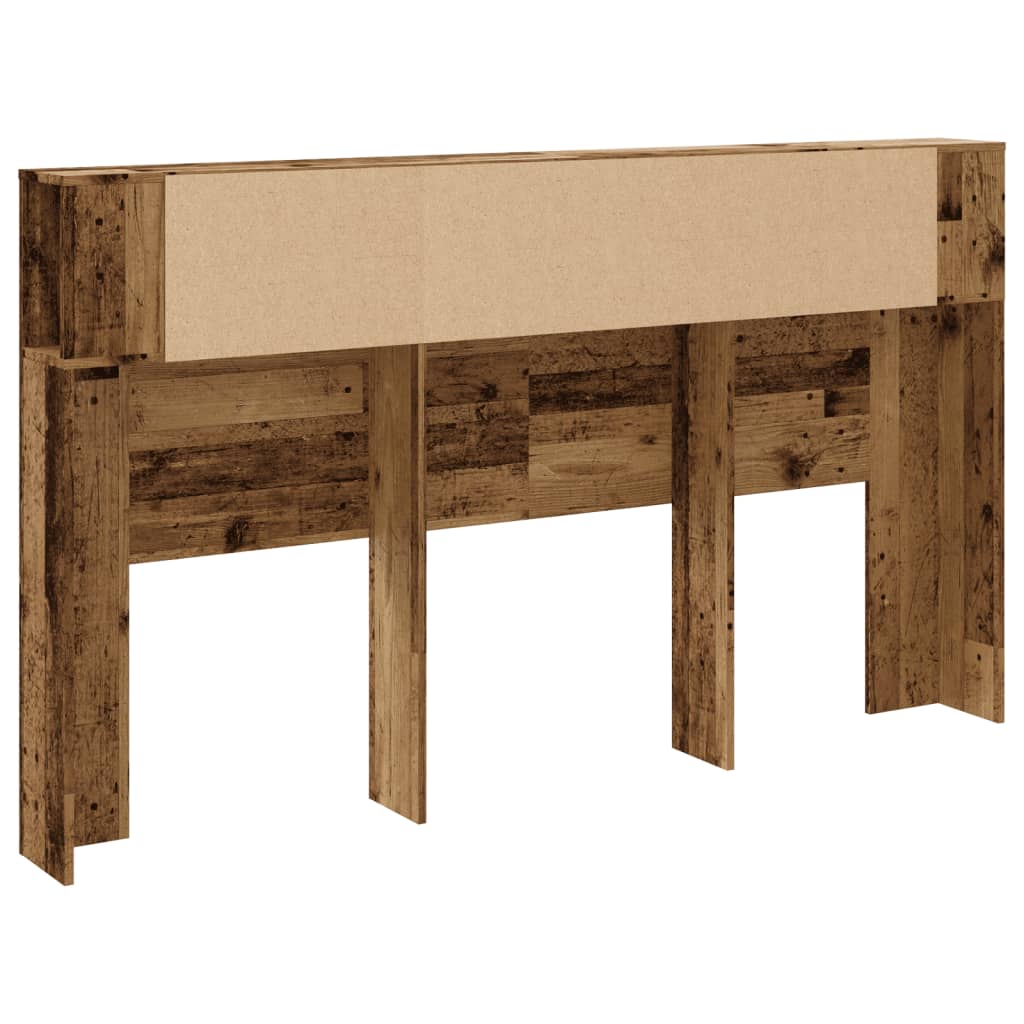 vidaXL Kopfteil mit Ablagen Altholz-Optik 180x18,5x102,5 cm