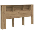vidaXL Kopfteil mit Ablagen Artisan-Eiche 180x18,5x102,5 cm