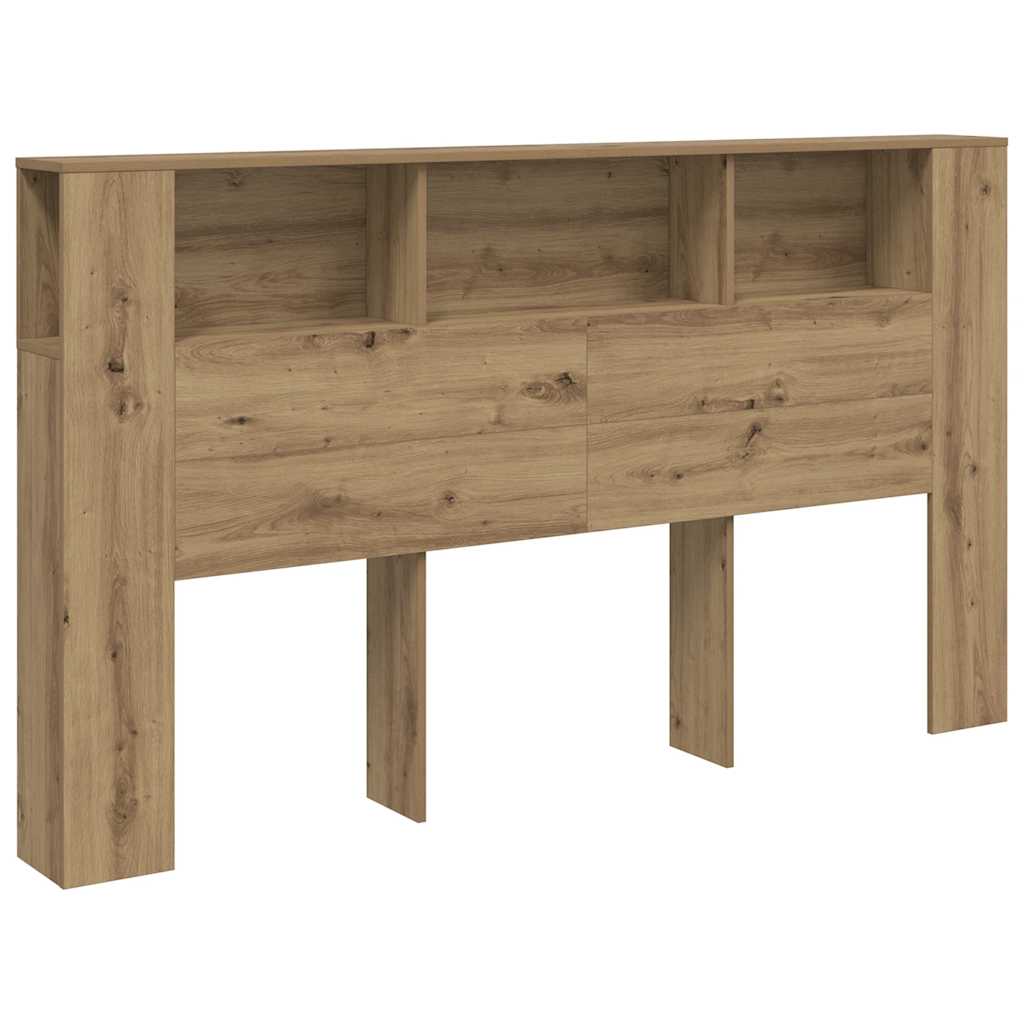 vidaXL Kopfteil mit Ablagen Artisan-Eiche 180x18,5x102,5 cm