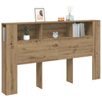 vidaXL Kopfteil mit Ablagen Artisan-Eiche 180x18,5x102,5 cm