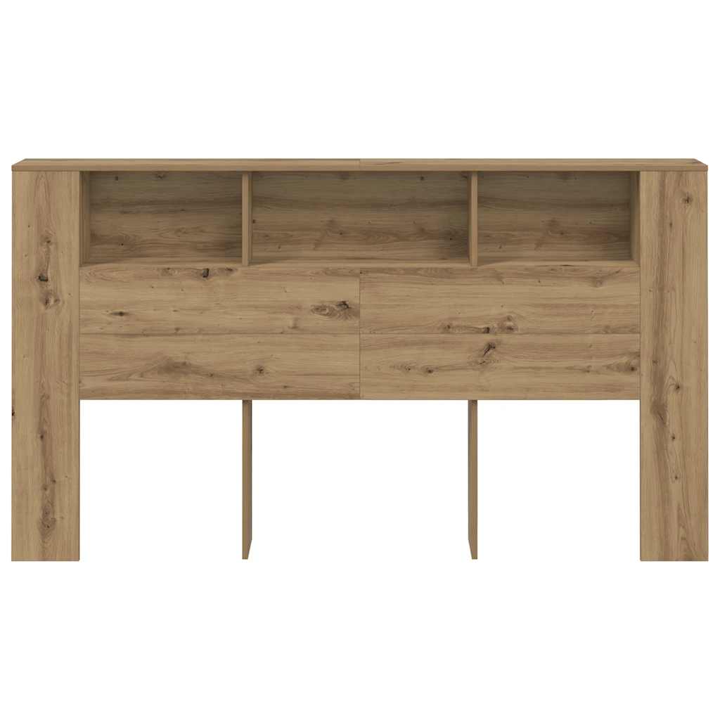 vidaXL Kopfteil mit Ablagen Artisan-Eiche 180x18,5x102,5 cm