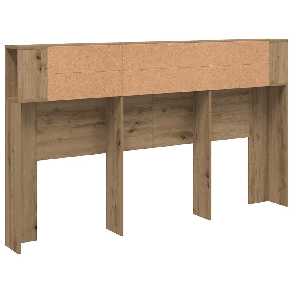 vidaXL Kopfteil mit Ablagen Artisan-Eiche 180x18,5x102,5 cm