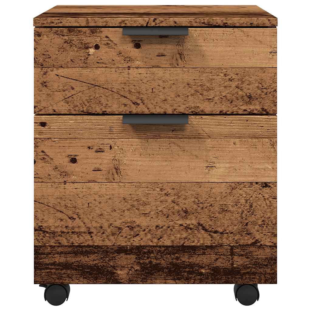 vidaXL Mobiler Aktenschrank mit Rollen Altholz 45x38x54 cm