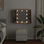 vidaXL Spiegelschrank mit LED-Leuchten Altholz-Optik 76x15x55 cm