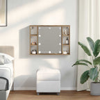 vidaXL Spiegelschrank mit LED-Leuchten Artisan-Eiche 76x15x55 cm