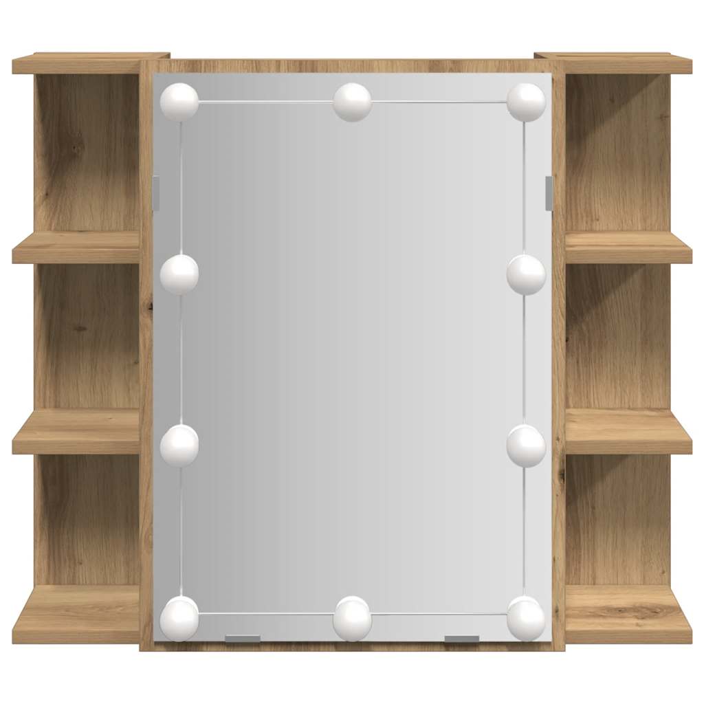 vidaXL Spiegelschrank mit LED Artisan Eichen-Optik 70x16,5x60 cm