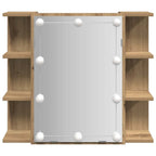 vidaXL Spiegelschrank mit LED Artisan Eichen-Optik 70x16,5x60 cm