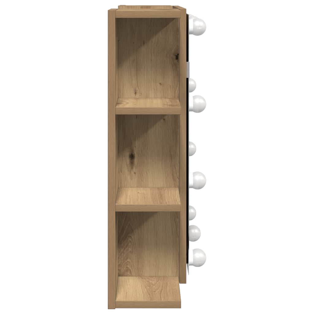 vidaXL Spiegelschrank mit LED Artisan Eichen-Optik 70x16,5x60 cm