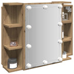 vidaXL Spiegelschrank mit LED Artisan Eichen-Optik 70x16,5x60 cm