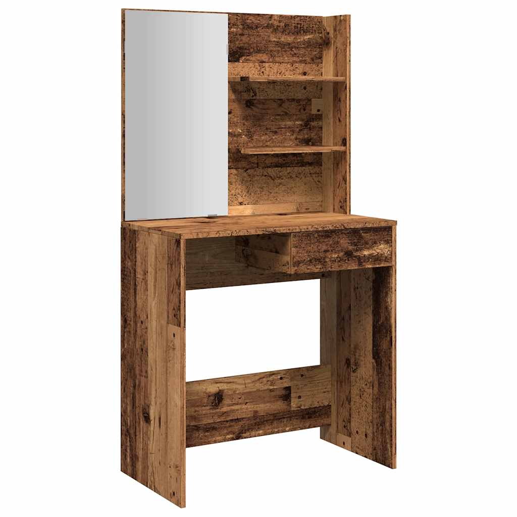 vidaXL Schminktisch mit Spiegel Altholz-Optik 74,5x40x141 cm