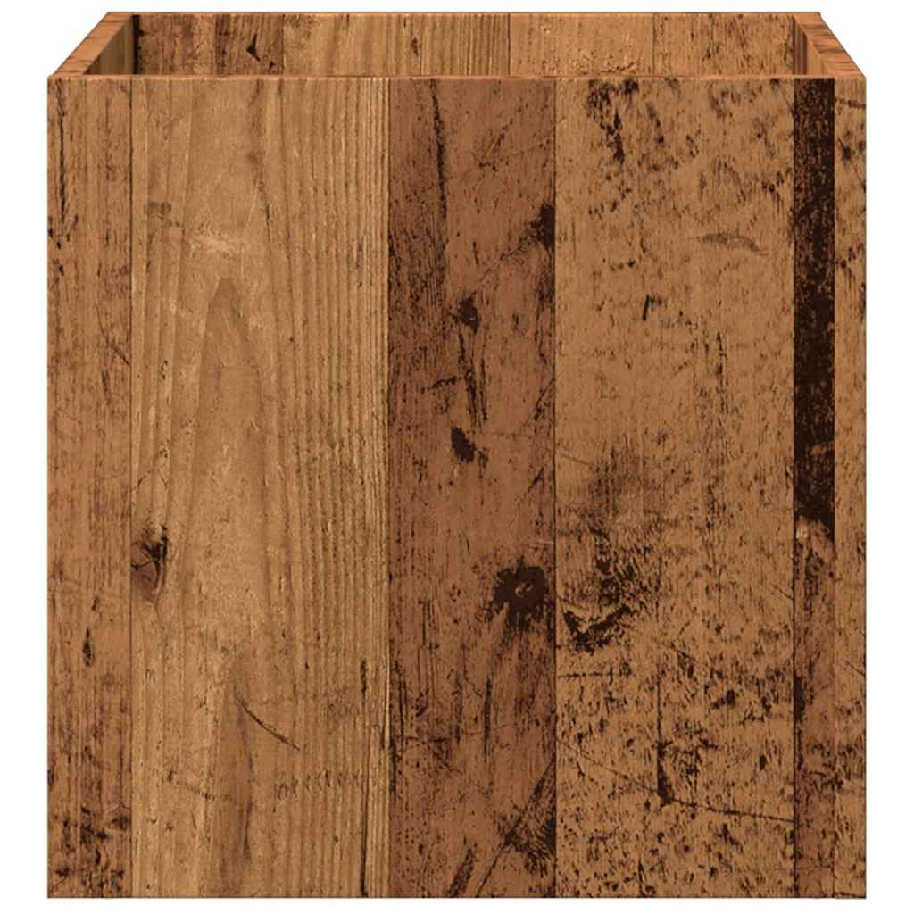 vidaXL Pflanzgefäß Altholz-Optik 40x40x40 cm Holzwerkstoff