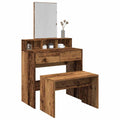 vidaXL Schminkhocker Altholz-Optik 70x35x45 cm Holzwerkstoff