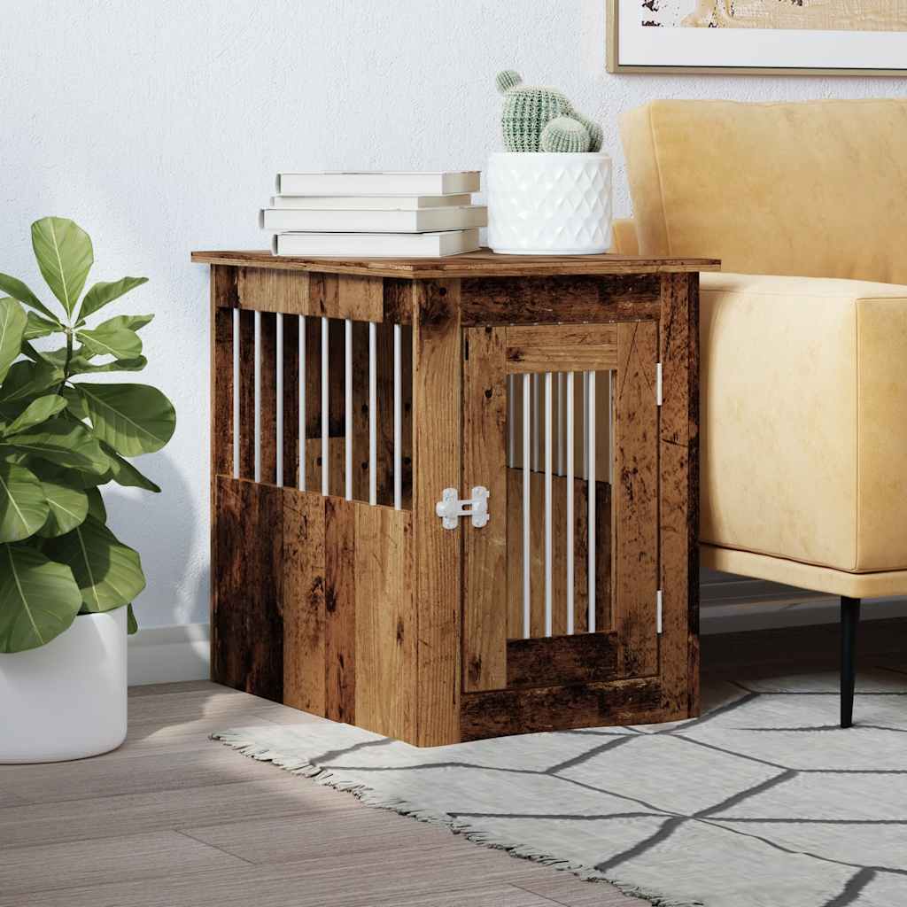 vidaXL Hundekäfig im Möbelstil Altholz-Optik 45x62x59 cm Holzwerkstoff