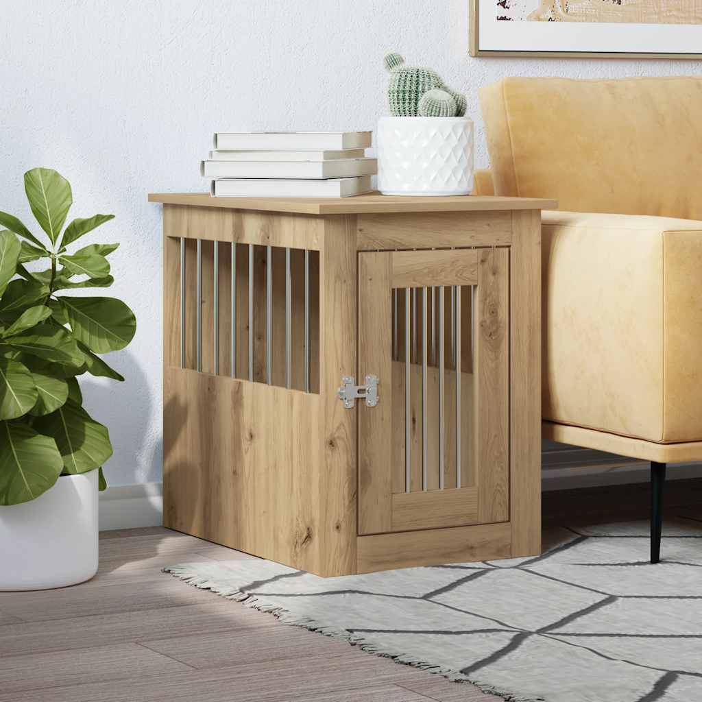 vidaXL Hundekäfig im Möbelstil Artisan-Eiche 45x62x59 cm Holzwerkstoff