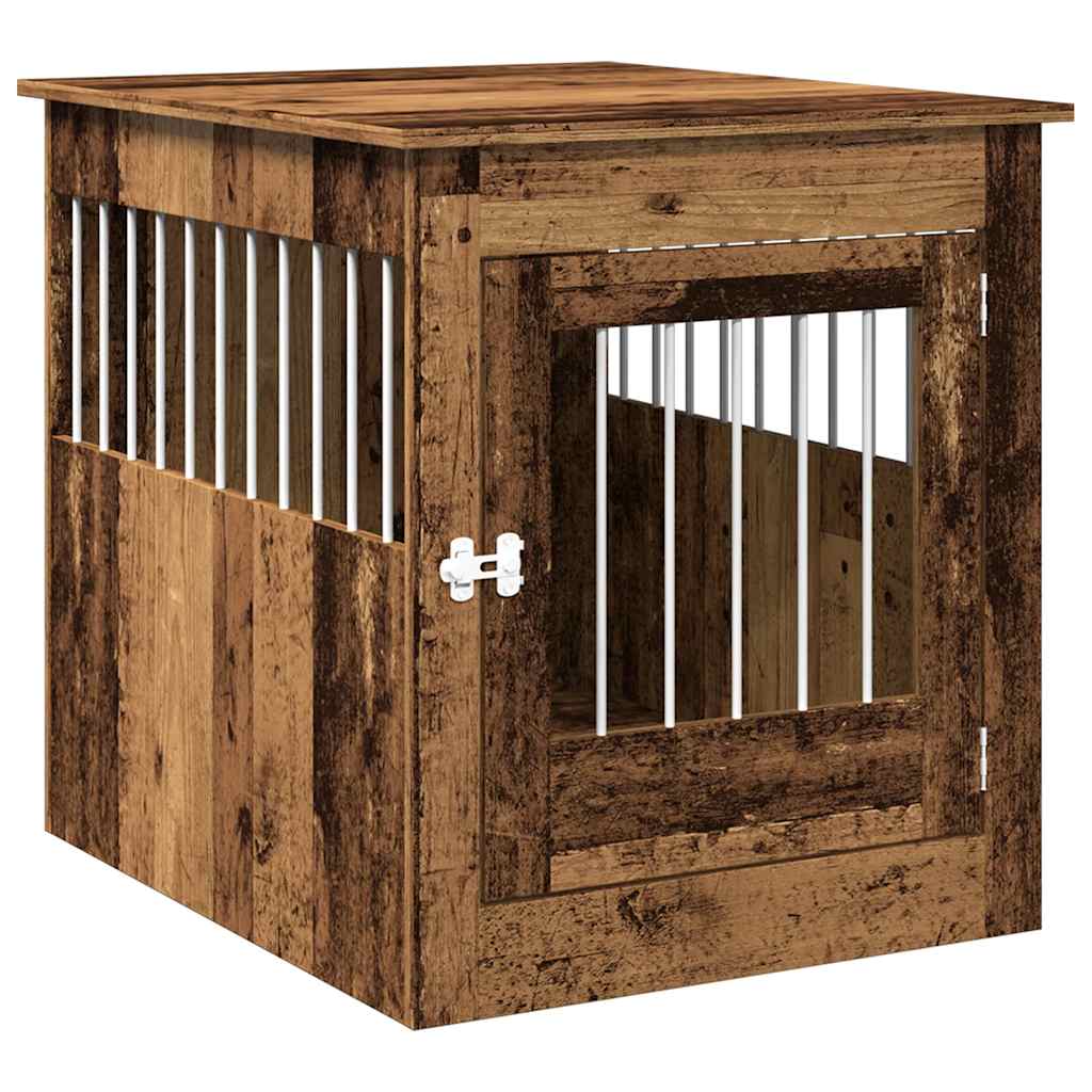 vidaXL Hundekäfig im Möbelstil Altholz-Optik 64,5x80x71 cm