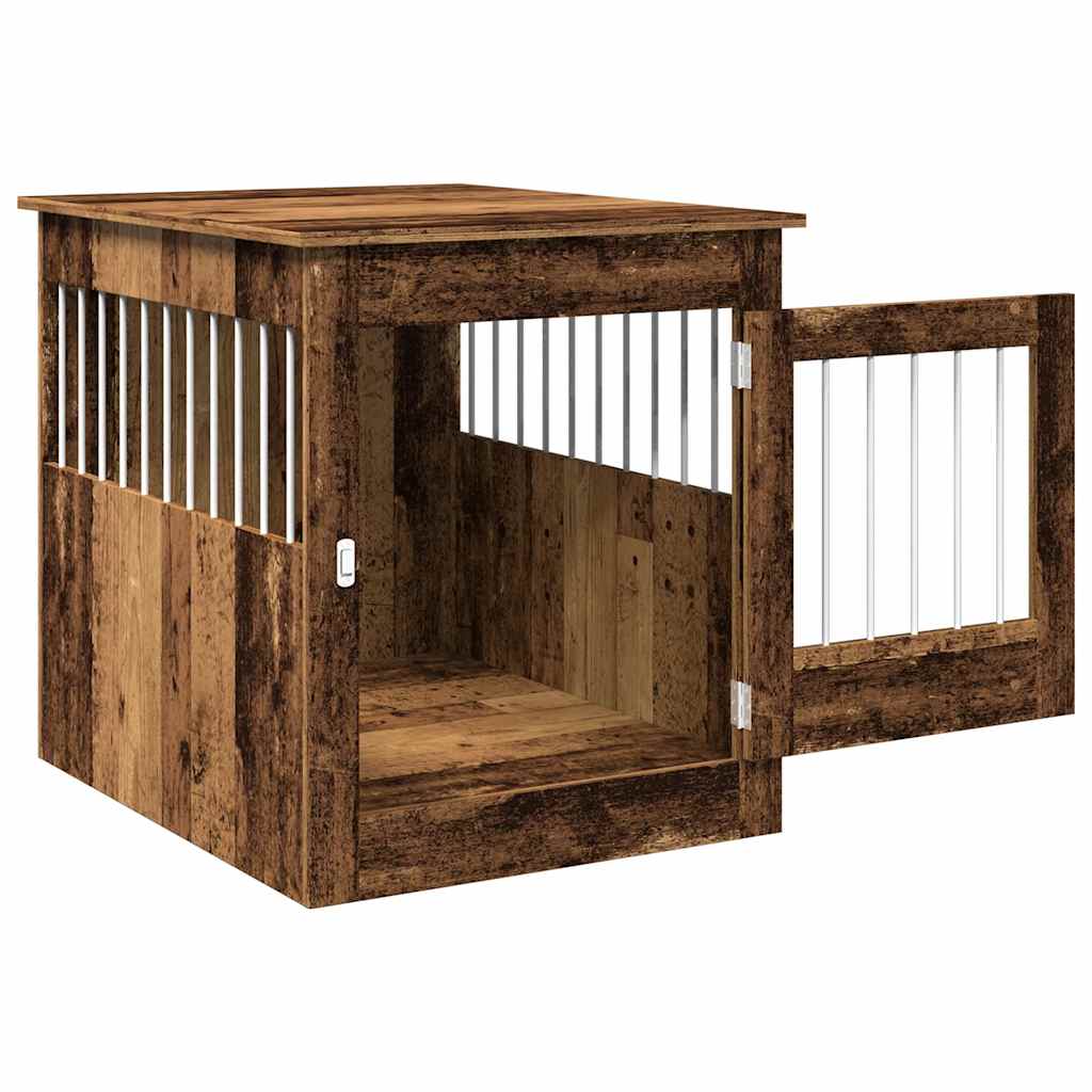 vidaXL Hundekäfig im Möbelstil Altholz-Optik 64,5x80x71 cm
