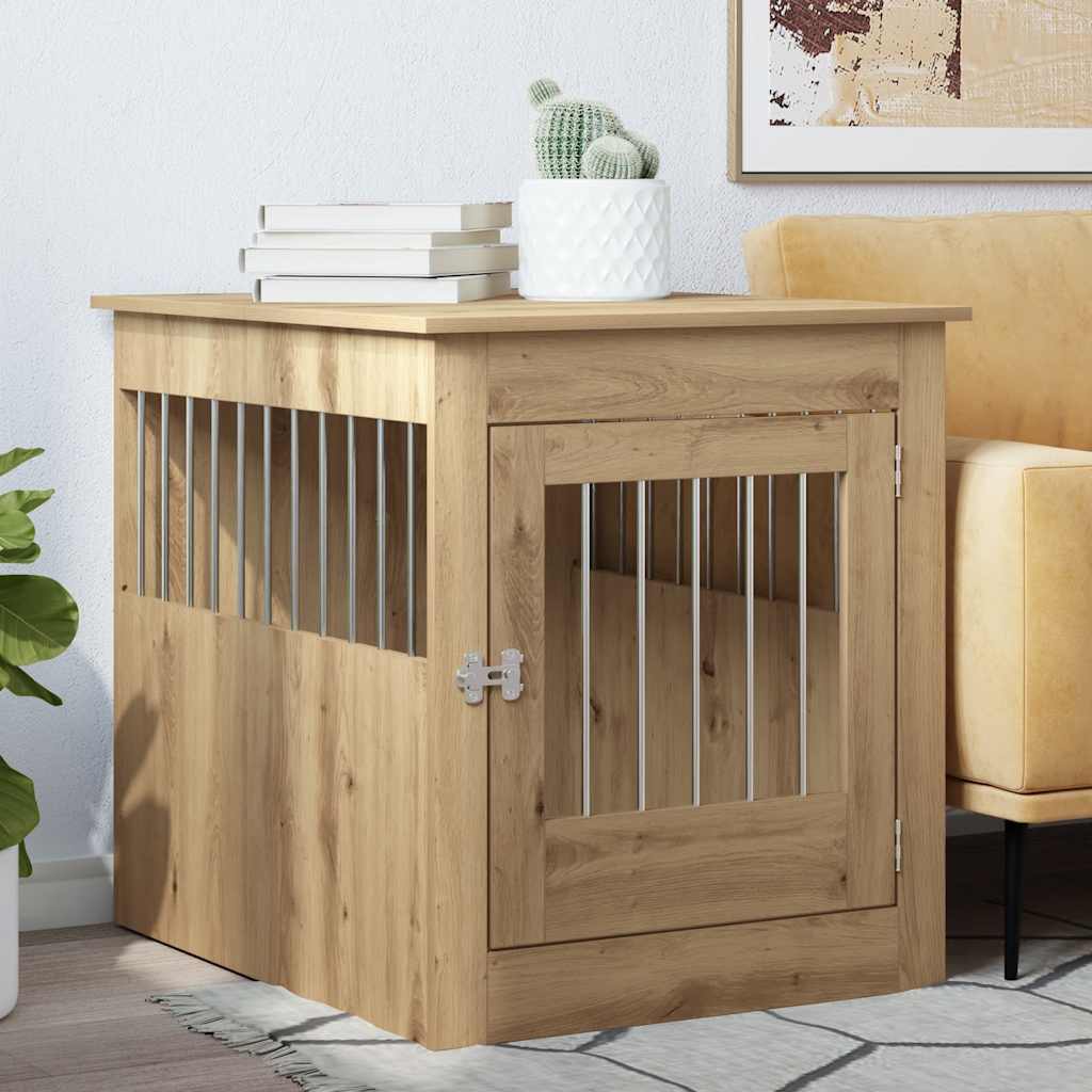 vidaXL Hundekäfig im Möbelstil Artisan-Eiche 64,5x80x71 cm