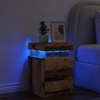 vidaXL LED-Nachttisch Altholz-Optik 35x39x55 cm Holzwerkstoff