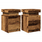 vidaXL LED-Nachttische 2 Stk. Altholz-Optik 35x39x55 cm Holzwerkstoff