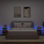 vidaXL LED-Nachttische 2 Stk. Altholz-Optik 35x39x55 cm Holzwerkstoff