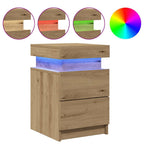 vidaXL LED-Nachttisch Artisan-Eiche 35x39x55 cm Holzwerkstoff