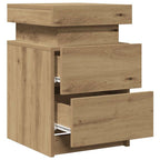 vidaXL LED-Nachttisch Artisan-Eiche 35x39x55 cm Holzwerkstoff