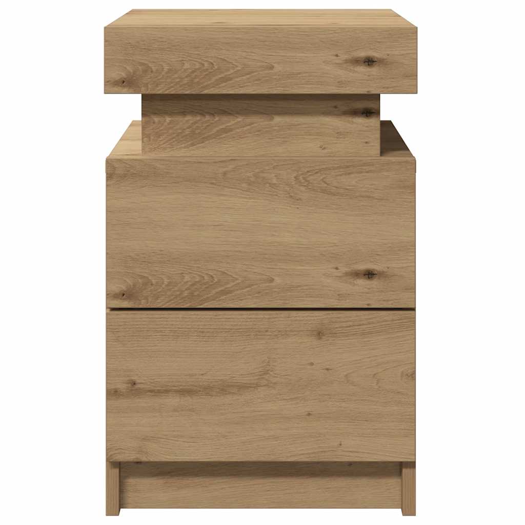 vidaXL LED-Nachttisch Artisan-Eiche 35x39x55 cm Holzwerkstoff