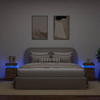 vidaXL LED-Nachttische 2 Stk. Artisan-Eiche 35x39x55 cm Holzwerkstoff