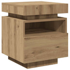 vidaXL Nachttisch mit LED-Leuchten Artisan-Eiche 40x39x48,5 cm