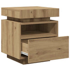 vidaXL Nachttisch mit LED-Leuchten Artisan-Eiche 40x39x48,5 cm