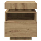 vidaXL Nachttisch mit LED-Leuchten Artisan-Eiche 40x39x48,5 cm