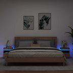 vidaXL Nachttische mit LED-Leuchten 2 Stk. Artisan-Eiche 40x39x48,5 cm