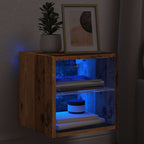 vidaXL TV-Wandschrank mit LED-Leuchten Altholz-Optik 30x28,5x30 cm