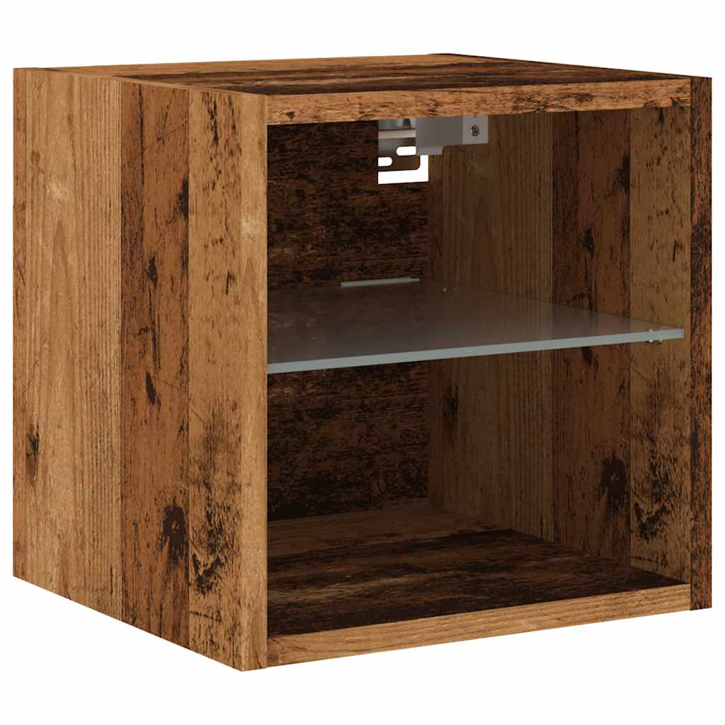 vidaXL TV-Wandschränke mit LED-Leuchten 2 Stk. Altholz-Optik