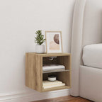 vidaXL TV-Wandschrank mit LED-Leuchten Artisan-Eiche 30x28,5x30cm
