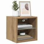 vidaXL TV-Wandschrank mit LED-Leuchten Artisan-Eiche 30x28,5x30cm