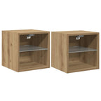 vidaXL TV-Wandschränke mit LED-Leuchten 2 Stk. Artisan-Eiche