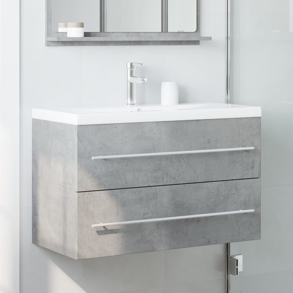 vidaXL Waschbeckenunterschrank Beton Grau 80x38,5x48 cm