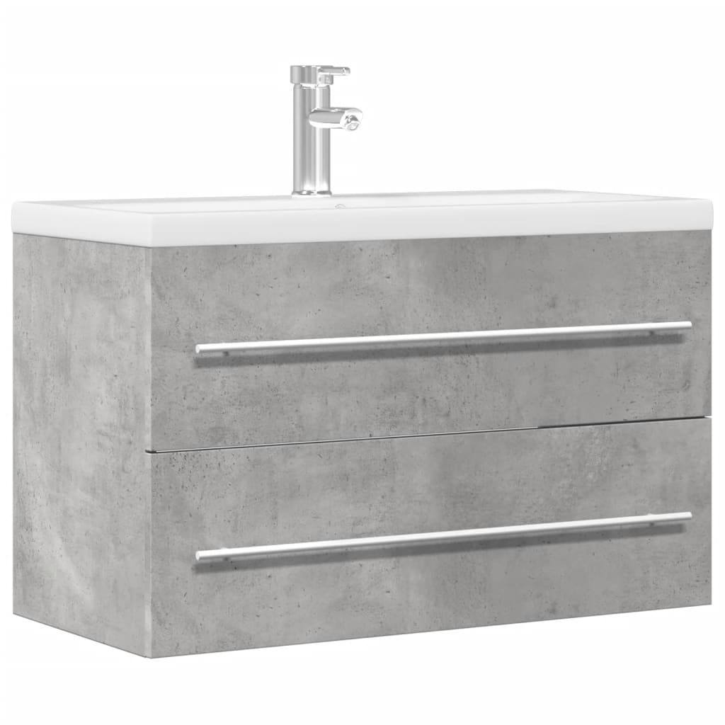 vidaXL Waschbeckenunterschrank Beton Grau 80x38,5x48 cm