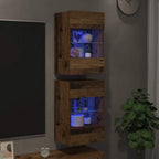 vidaXL Wandschränke mit LED-Leuchten für TV 2 Stk. Altholz-Optik