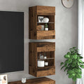 vidaXL Wandschränke mit LED-Leuchten für TV 2 Stk. Altholz-Optik