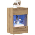 vidaXL Wandschränke mit LED-Leuchten für TV 2 Stk. Artisan-Eiche
