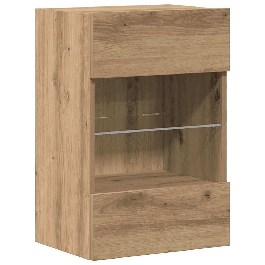 vidaXL Wandschränke mit LED-Leuchten für TV 2 Stk. Artisan-Eiche